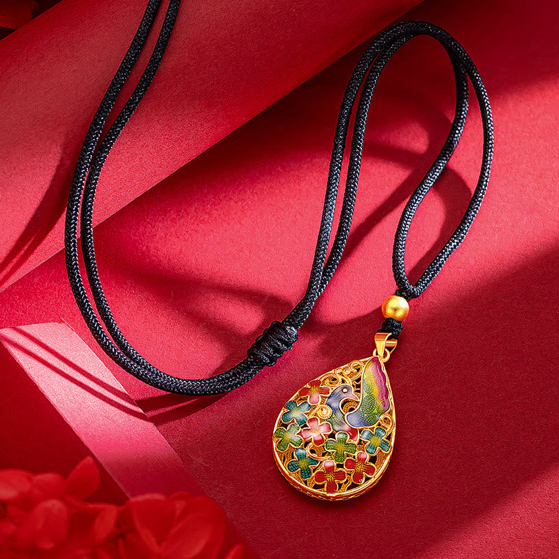 Buddha Stones Colorful Phoenix Flower Luck Strength Necklace Pendant - Phoenix(Luck♥Strength) - image 0