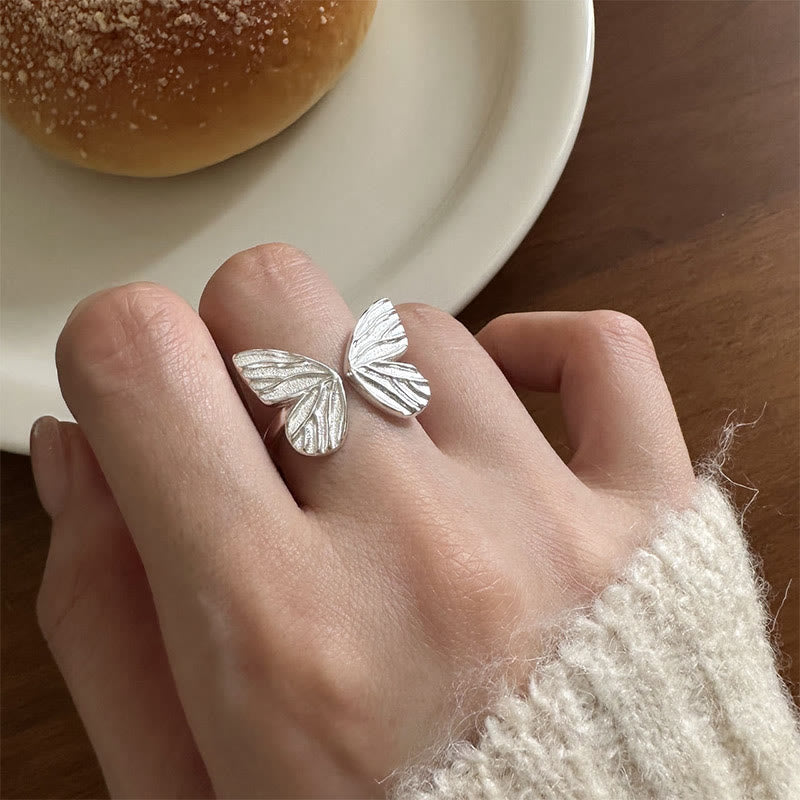 Buddha Stones 925 Sterling Silver Butterfly Love Freedom Ring - image 1