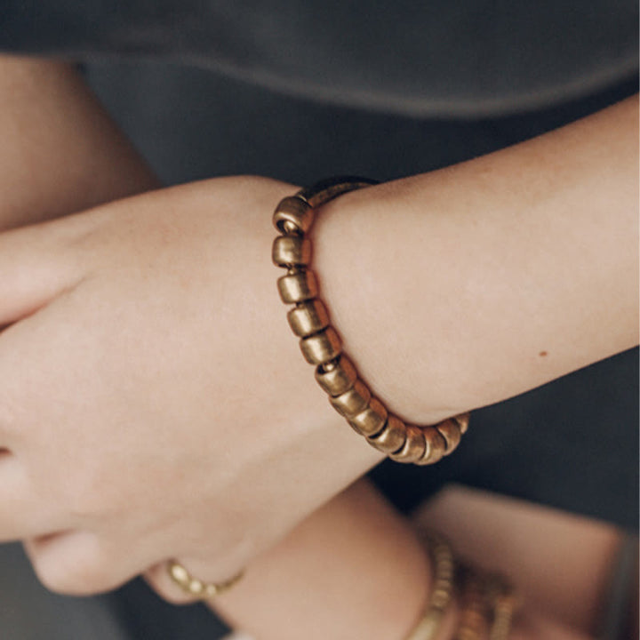 Buddha Stones Simple Design Copper Brass Bead Luck Wealth Bracelet - image 10