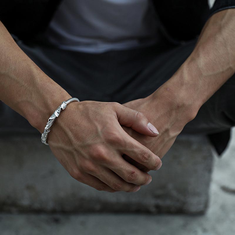 Buddha Stones Tibetan Lotus White Copper Wealth Bracelet - image 2