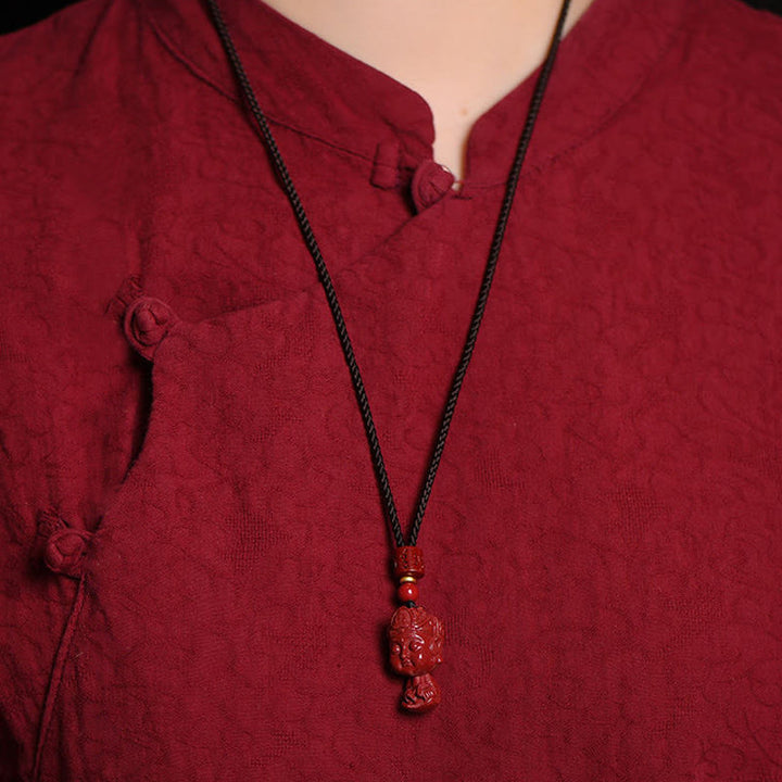 Buddha Stones Chinese Zodiac Natal Buddha Natural Cinnabar Amulet Keep Away Evil Spirits Necklace Pendant - image 15