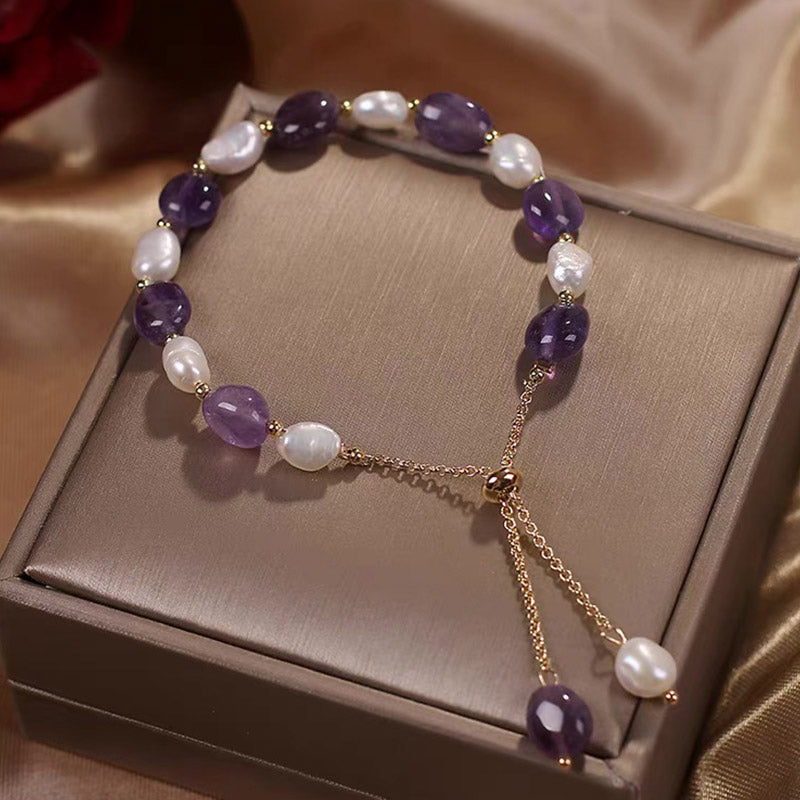 Buddha Stones Natural Blue Aventurine Crystal Pearl Bead Healing Bracelet - Amethyst - image 11
