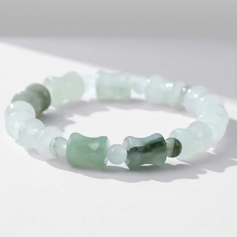 Buddha Stones Jade Coconut Shell Bamboo Pattern Abundance Luck Bracelet - image 7