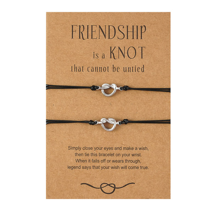 Buddha Stones Friendship Best Friend Gift String Bracelet - Silver - 2Pcs - image 2