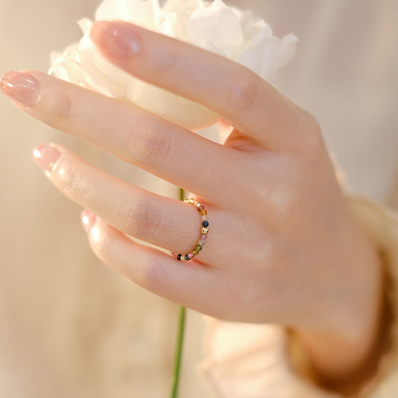 Buddha Stones Natural Tourmaline Positive Love Ring - image 1