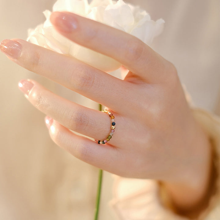 Buddha Stones Natural Tourmaline Positive Love Ring - image 1