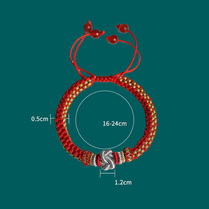 Buddha Stones Colorful Rope True Love Knot Luck Handmade Bracelet - image 13