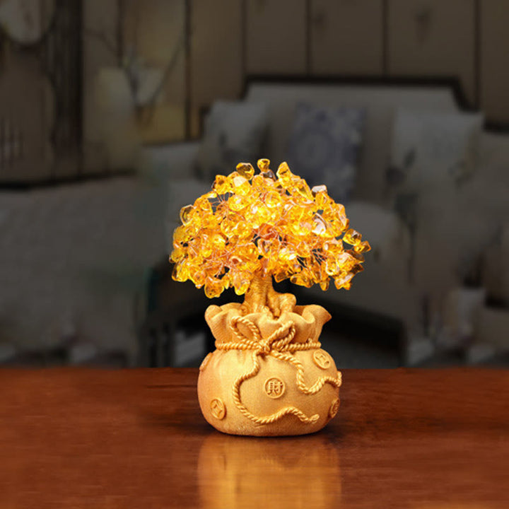 Buddha Stones Natural Citrine Money Tree Gemstone Ornament - Feng Shui for Prosperity - Small Citrine Tree - image 2
