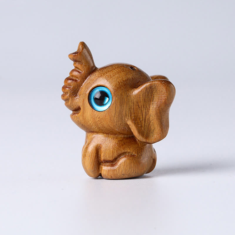 Buddha Stones Sandalwood Small Leaf Red Sandalwood Green Sandalwood Lucky Mini Elephant Carved Protection Decoration - image 15
