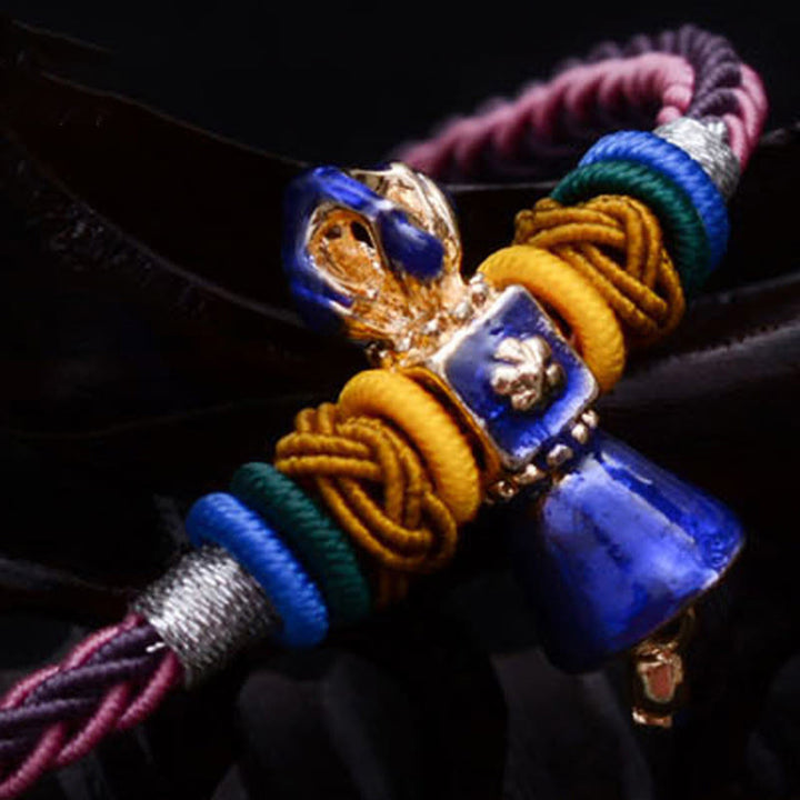 Buddha Stones Tibetan Handmade Dorje Vajra Strength Eight Threads String Bracelet - image 2