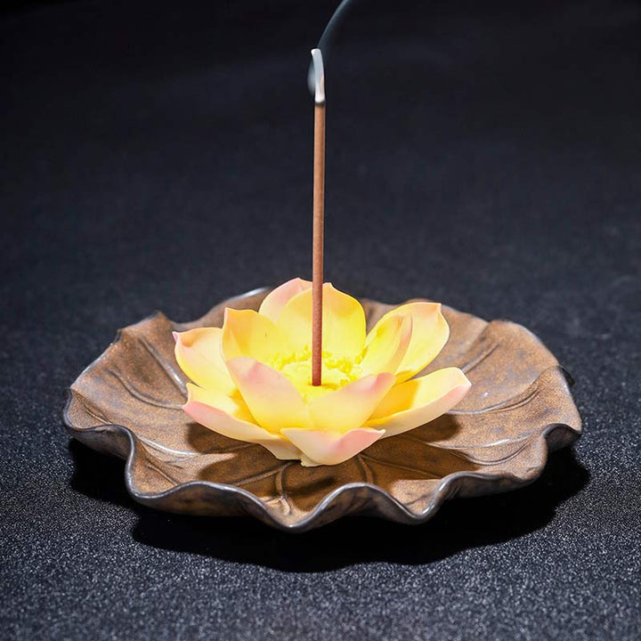 Buddha Stones Tibetan Lotus Blessing Incense Burner Decoration - 7 - image 13