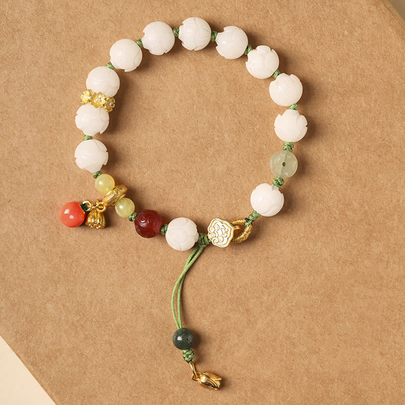 Buddha Stones Natural Bodhi Seed Lotus Pumpkin Bead Peace Harmony Bracelet - Bodhi Seed Lotus Beads 9*10mm - 14-15cm - image 8