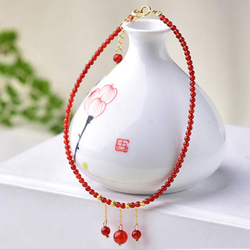 Red Agate Confidence Calm Anklet - image 1