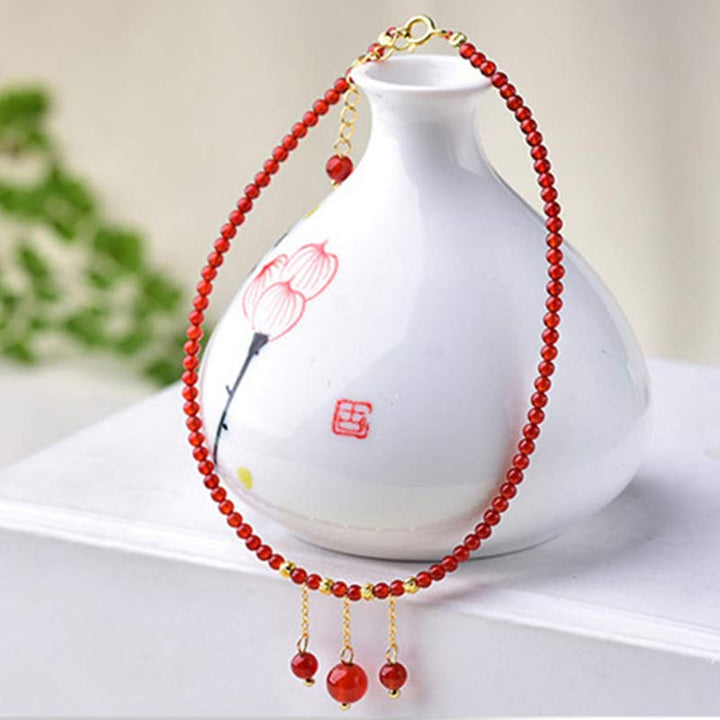 Red Agate Confidence Calm Anklet - image 1
