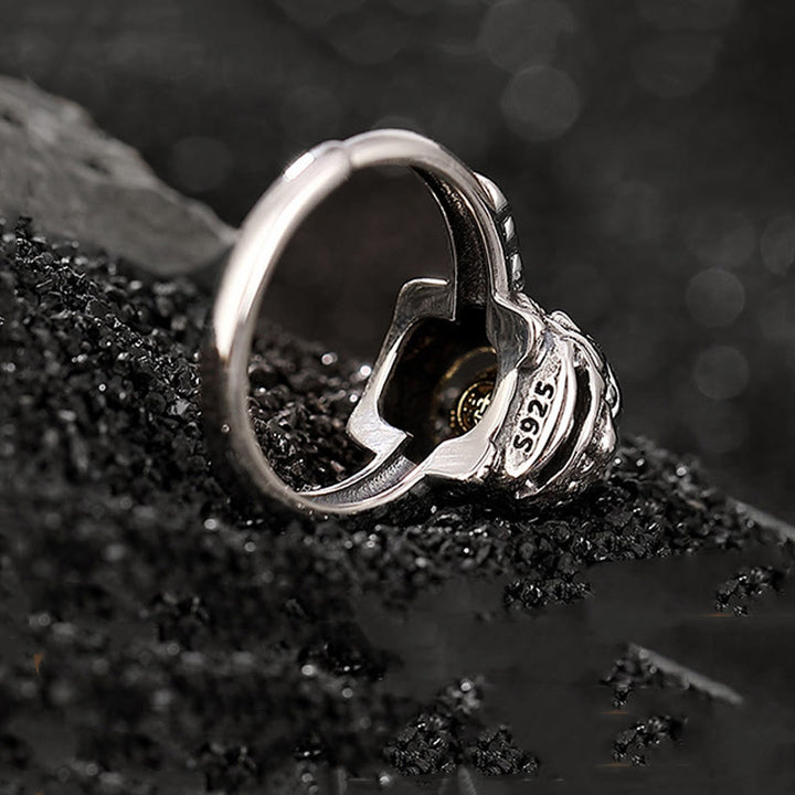 Buddha Stones 925 Sterling Silver PiXiu Copper Coin Wealth Adjustable Ring - image 3