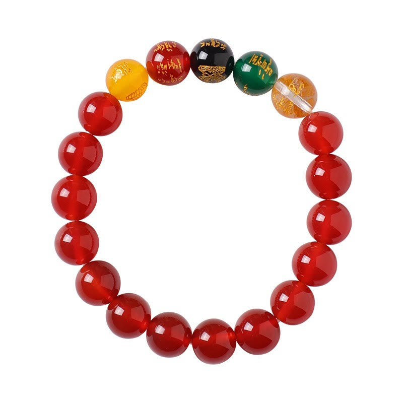 Buddha Stones Five Elements God of Wealth Various Agate Crystal Wealth Bracelet - Red Agate(Confidence♥Calm) - image 6