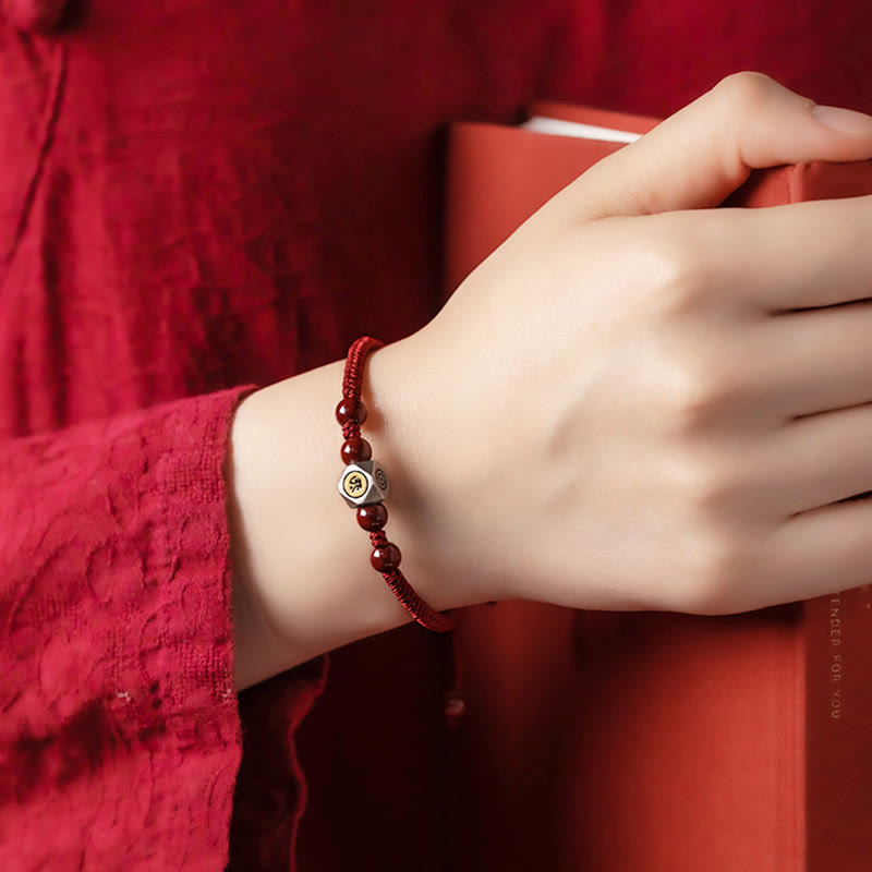 Buddha Stones 925 Sterling Silver Chinese Zodiac Cinnabar Calm Bracelet - image 8
