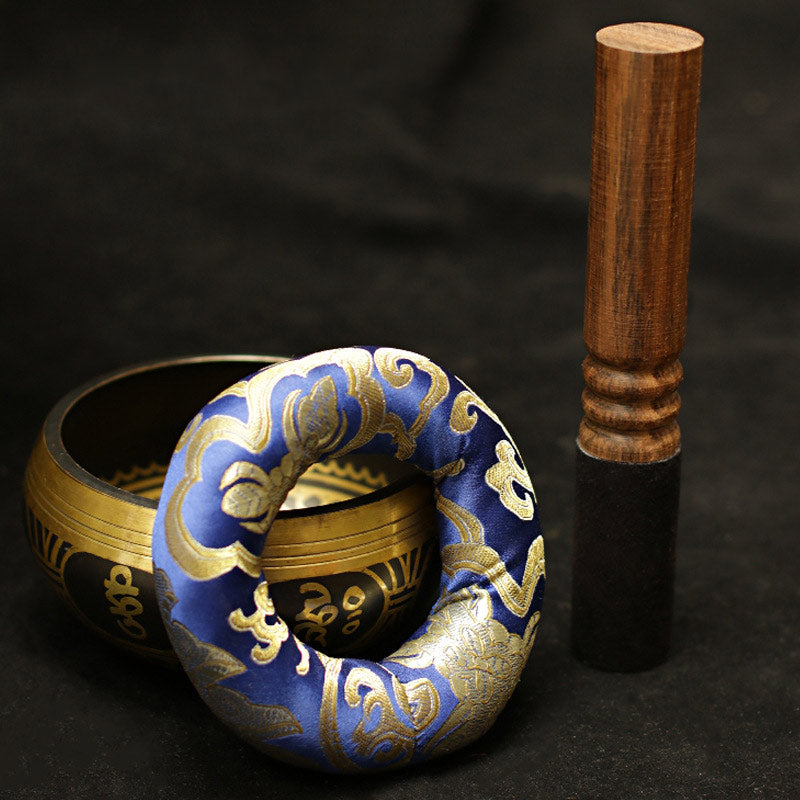 Buddha Stones Tibetan Meditation Sound Bowl Handcrafted for Healing and Mindfulness Support Protection Singing Bowl Set - image 8