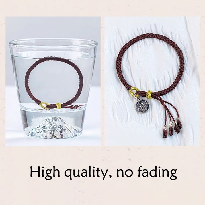Buddha Stones Handmade 925 Sterling Silver Five Directions Gods of Wealth Luck Protection String Braid Bracelet - image 12