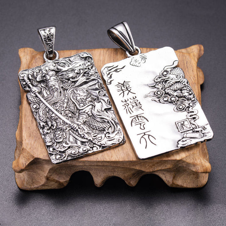 Buddha Stones Guan Gong Dragon Auspicious Clouds Wealth Necklace Pendant - image 5