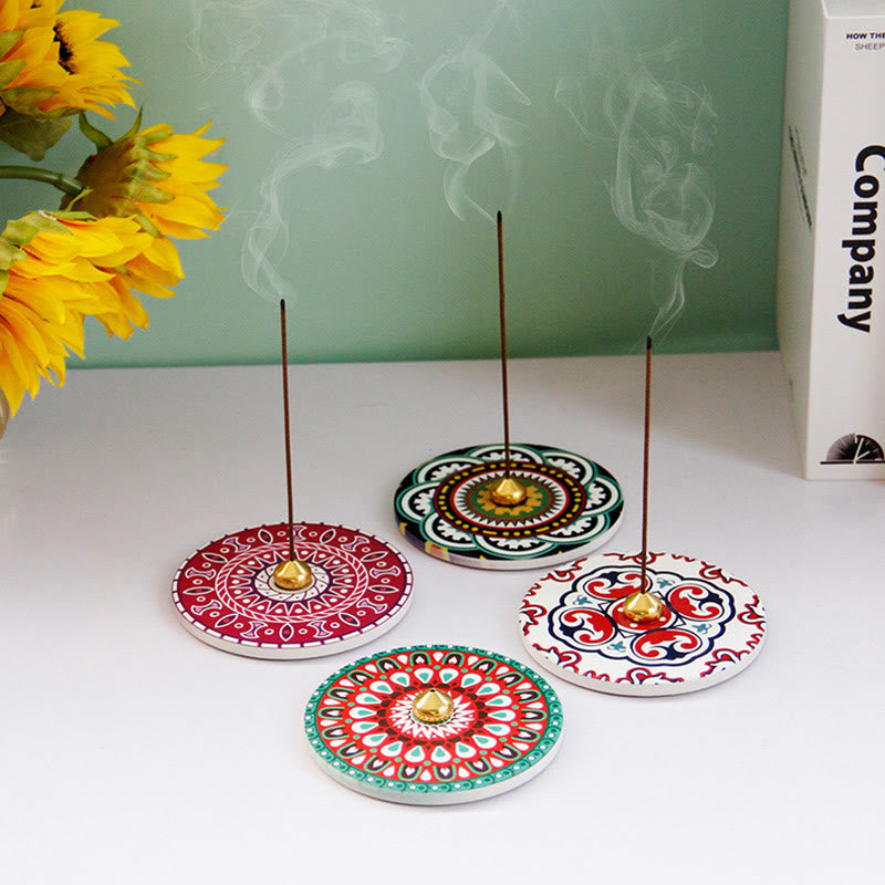 Buddha Stones Colorful Pattern Ceramic Blessing Stick Incense Burner - image 0
