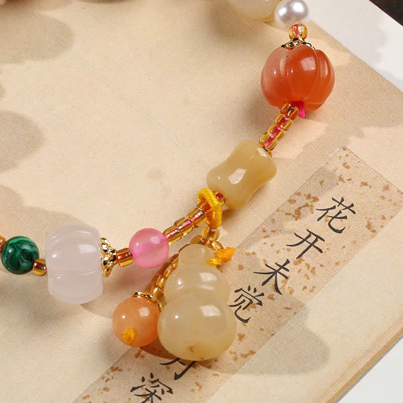 Buddha Stones Natural Golden Silk Jade Crystals Gourd Pixiu Pumpkin Beads Wealth Charm Bracelet - image 2