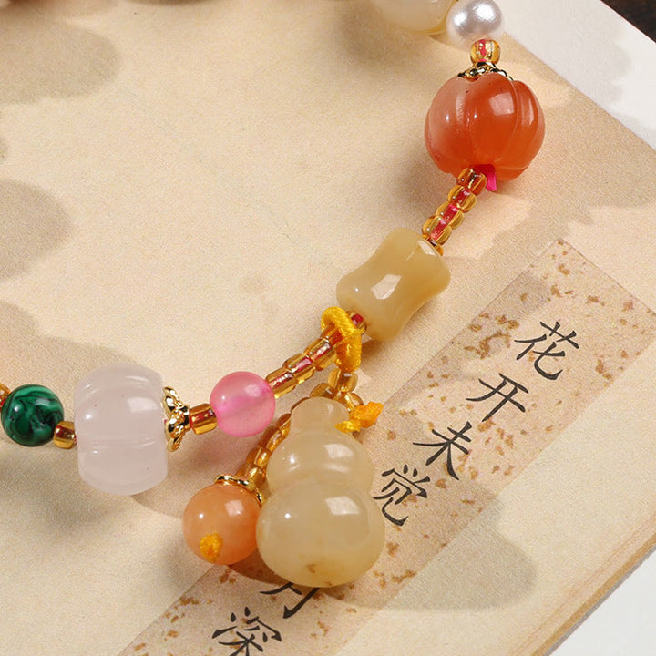 Buddha Stones Natural Golden Silk Jade Crystals Gourd Pixiu Pumpkin Beads Wealth Charm Bracelet - image 2