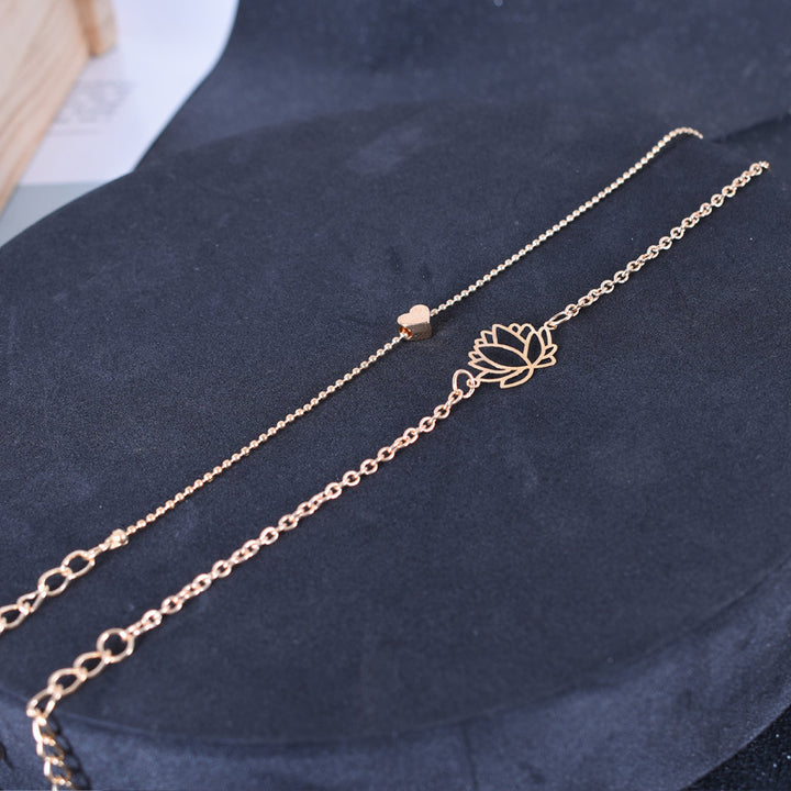 Buddha Stones 2Pcs Lotus Flower Love Heart Enlightenment Bracelet - image 5
