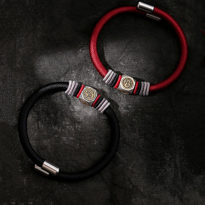 Buddha Stones 925 Sterling Silver Perfect Knot King Kong Knot Faith Strength Bracelet - image 1