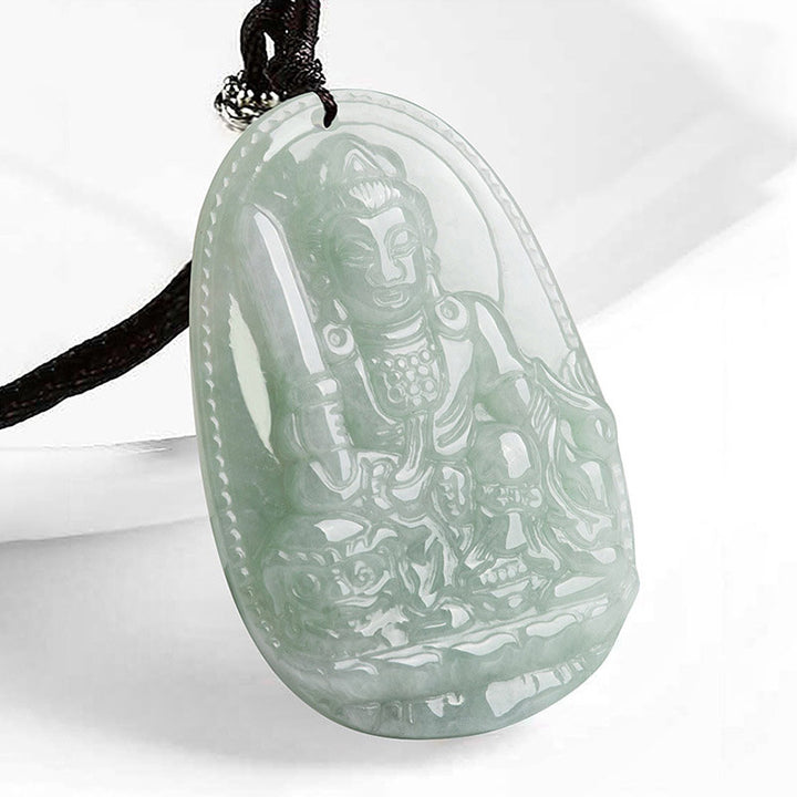 Buddha Stones Chinese Zodiac Natal Buddha Jade Wealth Prosperity Necklace Pendant - Rabbit - image 4