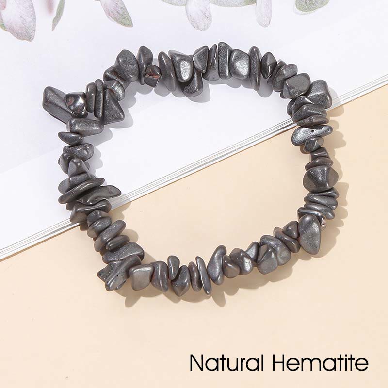 Natural Irregular Shape Crystal Stone Warmth Soothing Bracelet - Natural Hematite(Wrist Circumference: 15-16cm) - image 54