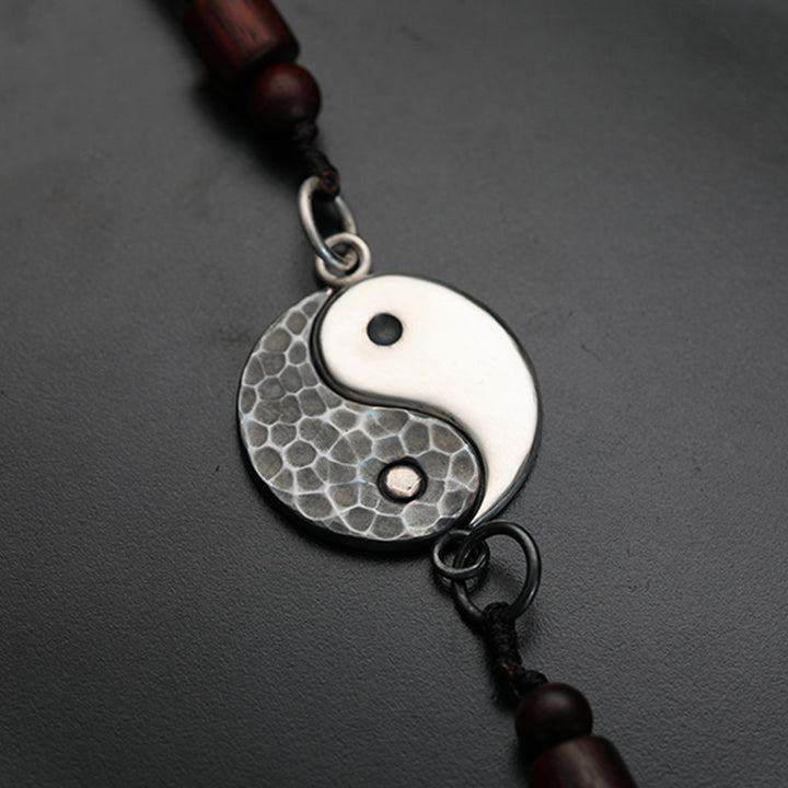 Buddha Stones 990 Sterling Silver Yin Yang Balance Harmony Necklace Pendant - image 1