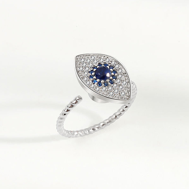 925 Sterling Silver Evil Eye Protection Blessing Rotatable Ring - image 2
