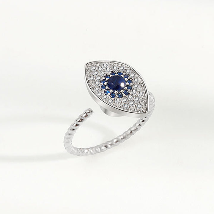 925 Sterling Silver Evil Eye Protection Blessing Rotatable Ring - image 2