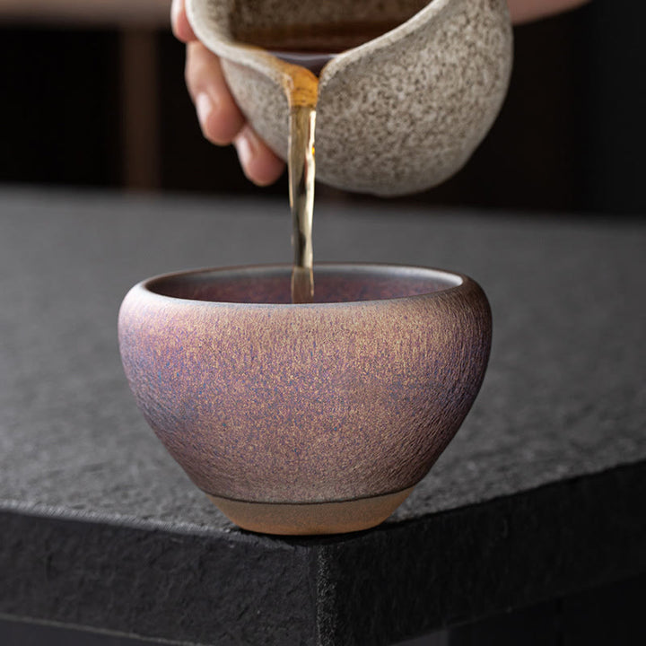 Buddha Stones Vintage Purple Rainbow Chinese Jianzhan Kiln Change Porcelain Teacup Kung Fu Tea Cup - image 4