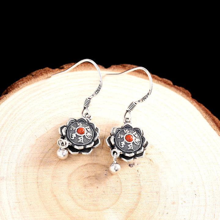 Buddha Stones 925 Sterling Silver Om Mani Padme Hum Lotus Peace Necklace Pendant Earrings - image 5