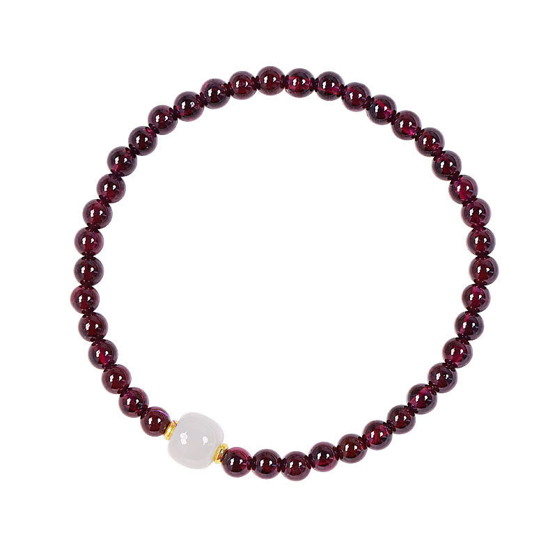 Buddha Stones Natural Garnet Jade Bead Purification Bracelet - image 9