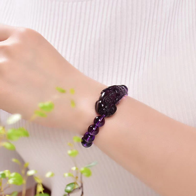 Buddha Stones Feng Shui Amethyst Fortune Wealth Bracelet - image 5