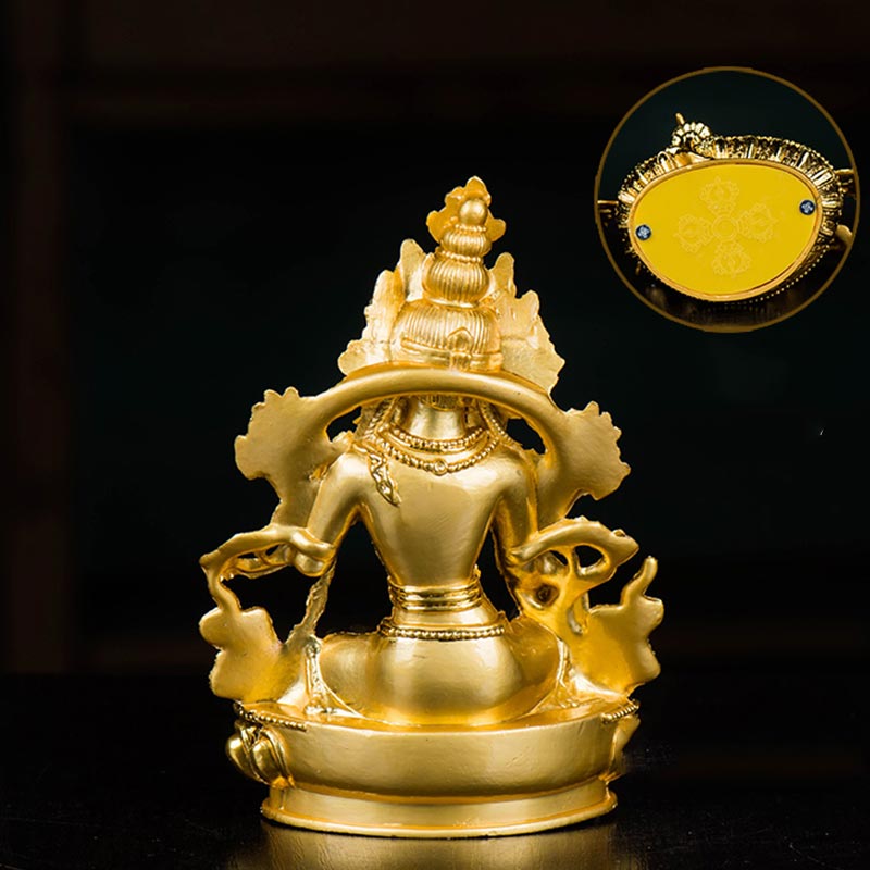 Buddha Stones Bodhisattva White Tara Hope Protection Gold Plated Statue Decoration - image 7
