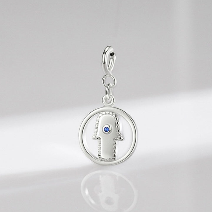 925 Sterling Silver Evil Eye Hamsa Symbol Prosperity Luck Chain Necklace Pendant - image 9
