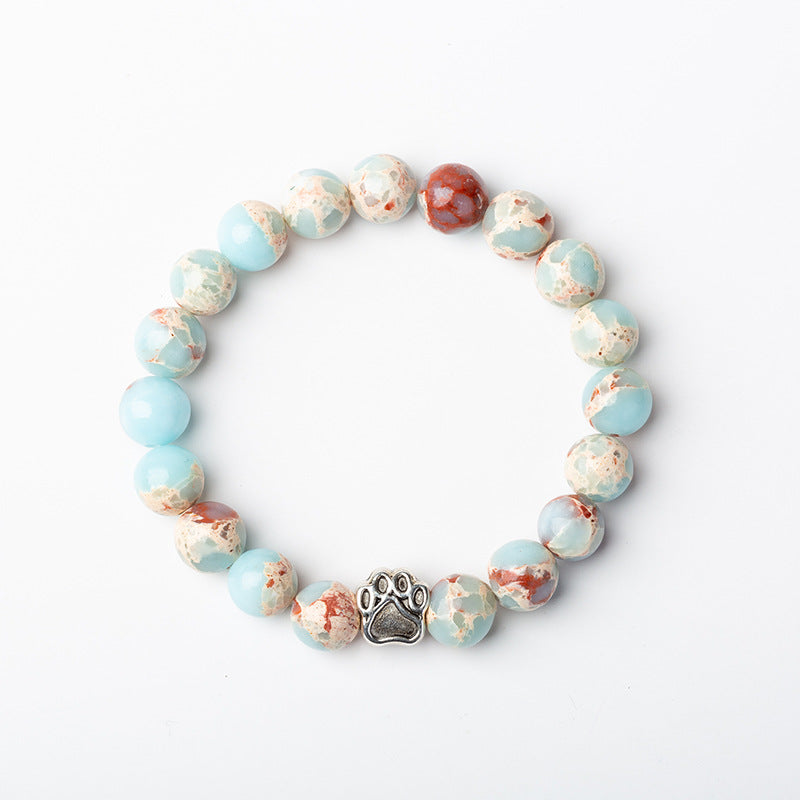 Indian Agate Green Agate Dog Paw Positive Calm Bracelet - image 21
