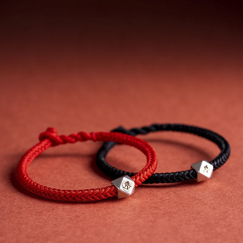 Buddha Stones 925 Sterling Silver Handmade Chinese Zodiac Natal Buddha Luck Protection Braided String Bracelet - image 8