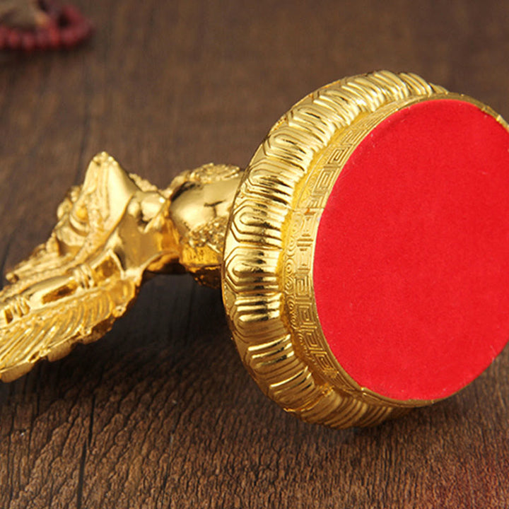 Tibetan Gold Garuda Bird Alloy Protection Home Decoration - image 9