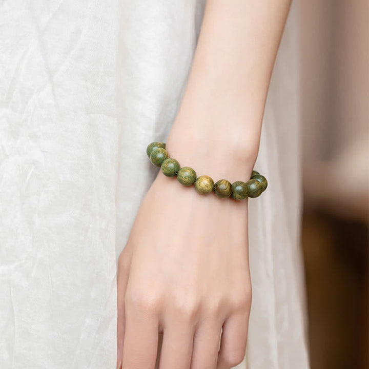 Buddha Stones Tibetan Green Sandalwood Soothing Cure Bracelet - image 7