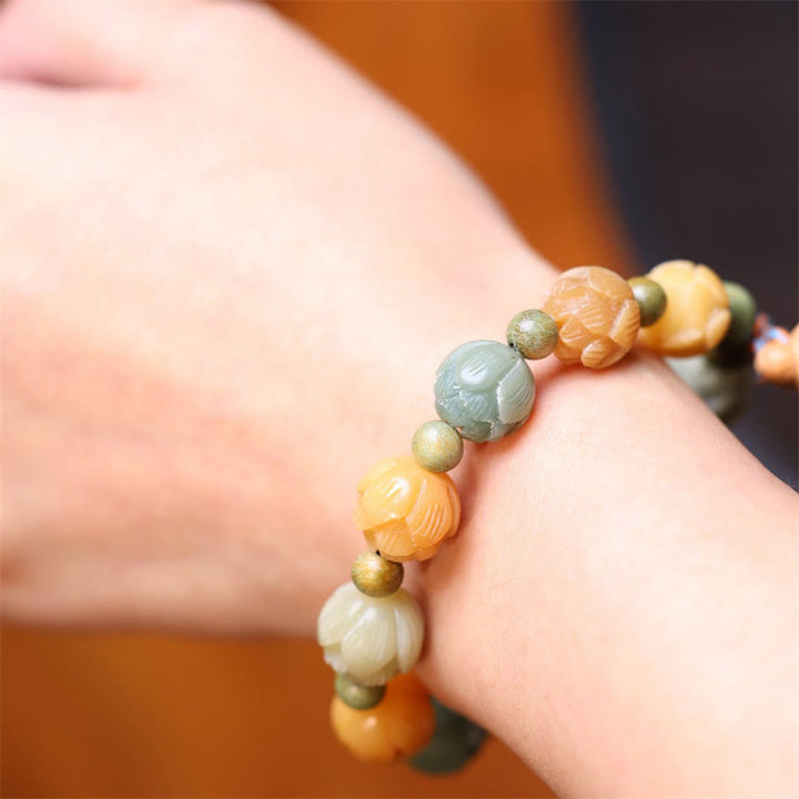 Buddha Stones Bodhi Seed Lotus Green Sandalwood Wisdom Harmony Bracelet - image 7
