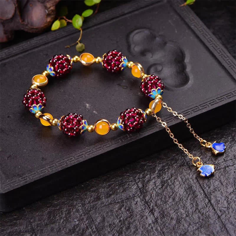 Buddha Stones Tibetan Garnet Calm Bracelet - image 6