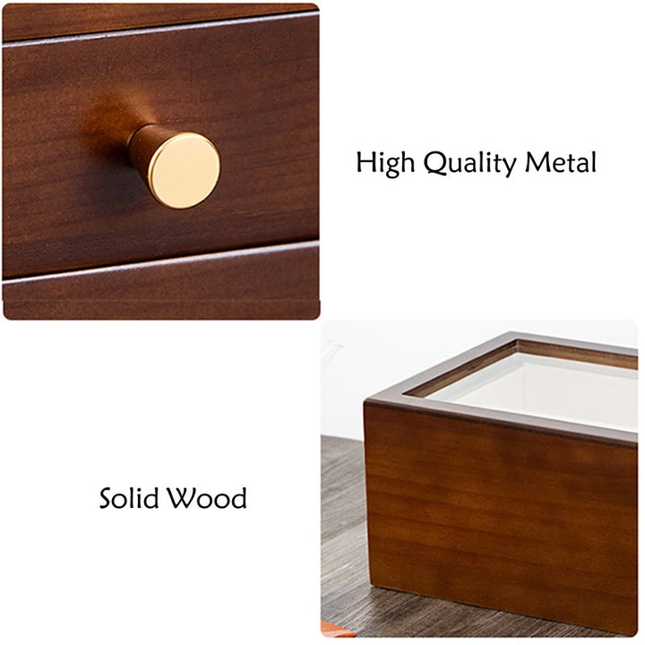 Buddha Stones Retro Solid Wood Jewelry Box Jewelry Storage Box With Drawer - image 22