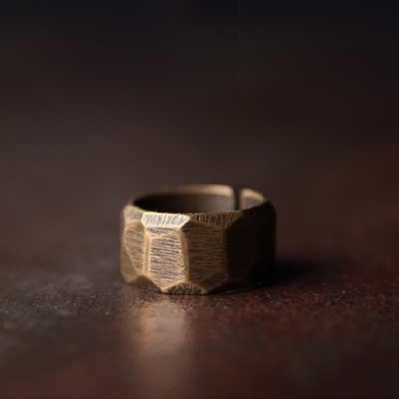 Buddha Stones Tibetan Simple Design Copper Wealth Ring - image 22