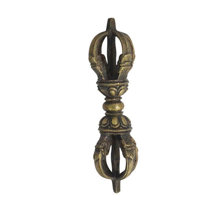 Buddha Stones Handmade Nepal Five Prong Three Prong Vajra Dorje Strength Copper Decoration - image 12