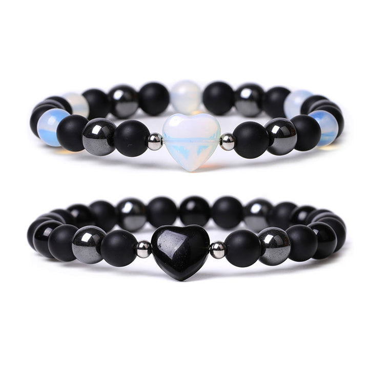 Buddha Stones Black Onyx Tiger Eye Stone Crystal Love Heart Protection Bracelet - image 20